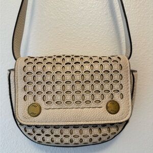 J Crew Small Women's Detailed Leather Fanny Back Cream Colored